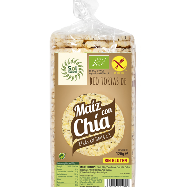 Tortas De Maiz Con Chia 120g